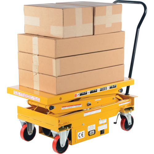 DC Powered Hydraulic Scissor Lift Elevating Cart, Steel, 39-3/4" L x 20-1/2" W, 1000 lbs. Capacity St. Lawrence Industrial & Safety Supply