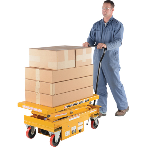 DC Powered Hydraulic Scissor Lift Elevating Cart, Steel, 39-3/4" L x 20-1/2" W, 1000 lbs. Capacity St. Lawrence Industrial & Safety Supply