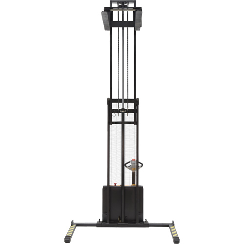 Double Mast Stacker, Electric Operated, 2200 lbs. Capacity, 150" Max Lift St. Lawrence Industrial & Safety Supply