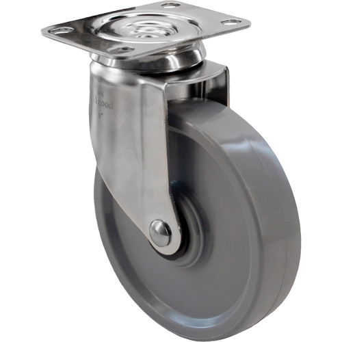 Roulette 2309, Pivotant, 5" (127 mm), Gris Envirothane, 350 lb (158,8 kg) St. Lawrence Industrial & Safety Supply