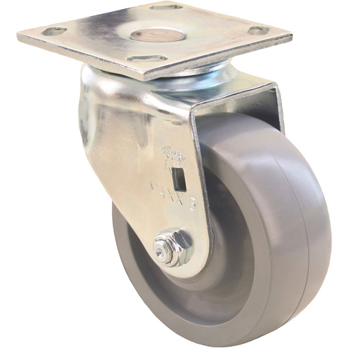 Roulette iLock directionnelle & roue Max9, Pivotant avec frein, 6" (152,4 mm), Gris-WOW Envirothane, 1100 lb (498,95 kg) St. Lawrence Industrial & Safety Supply