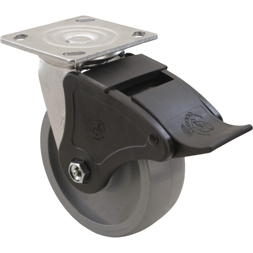Roulette Max9, Pivotant, 6" (152,4 mm), Gris-WOW Envirothane, 1100 lb (498,95 kg) St. Lawrence Industrial & Safety Supply
