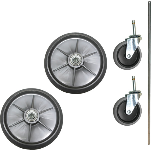 Ensemble de roues &agrave; roulement &agrave; billes et roulettes pour chariot de nettoyage et d'entretien St. Lawrence Industrial & Safety Supply