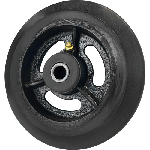 Roue en caoutchouc moul&eacute;, 6'' (152 mm) dia. x 1-1/2" (38 mm) la, Capacit&eacute; de 450 lb (204 kg) St. Lawrence Industrial & Safety Supply