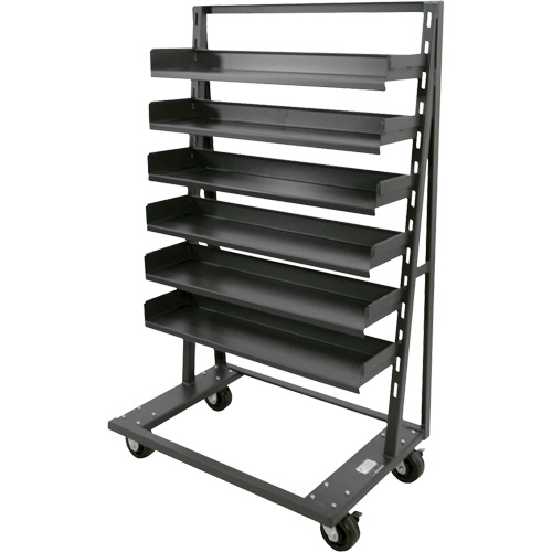 Chariot &agrave; cadre en A robuste &agrave; un c&ocirc;t&eacute; avec 6 plateaux, 38" x 25" x 63", Capacit&eacute; 2500 lb St. Lawrence Industrial & Safety Supply