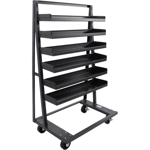Chariot &agrave; cadre en A robuste &agrave; un c&ocirc;t&eacute; avec 6 plateaux &agrave; rebords, 38" x 25" x 63", Capacit&eacute; 2500 lb St. Lawrence Industrial & Safety Supply