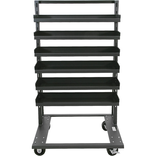 Chariot &agrave; cadre en A robuste &agrave; un c&ocirc;t&eacute; avec 6 plateaux &agrave; rebords, 38" x 25" x 63", Capacit&eacute; 2500 lb St. Lawrence Industrial & Safety Supply