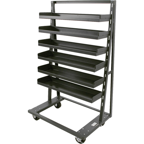 Chariot &agrave; cadre en A robuste &agrave; un c&ocirc;t&eacute; avec 6 plateaux &agrave; rebords, 38" x 25" x 63", Capacit&eacute; 2500 lb St. Lawrence Industrial & Safety Supply