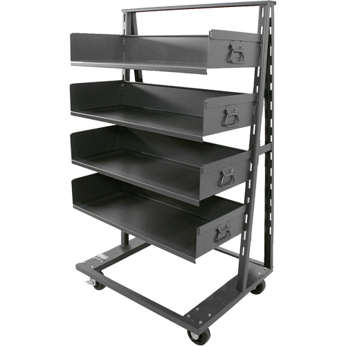 Single-Sided Heavy Duty A-Frame Cart with 4 Large Trays, 38" x 25" x 63", 2500 lbs. Capacity St. Lawrence Industrial & Safety Supply