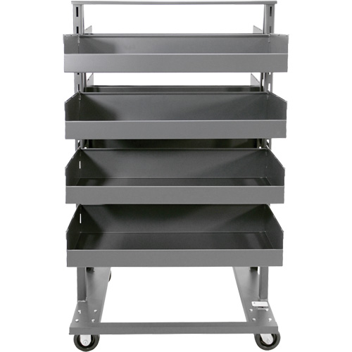 Chariot &agrave; cadre en A robuste &agrave; deux c&ocirc;t&eacute;s avec 8 grands plateaux &agrave; rebords, 38" x 30" x 63", Capacit&eacute; 2500 lb St. Lawrence Industrial & Safety Supply