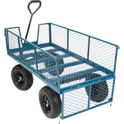 Wagon avec c&ocirc;t&eacute;s rabattables, 24" la x 48" la x Capacit&eacute; 800 lb St. Lawrence Industrial & Safety Supply