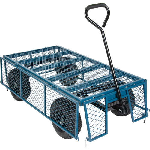Wagon avec c&ocirc;t&eacute;s rabattables, 24" la x 48" la x Capacit&eacute; 800 lb St. Lawrence Industrial & Safety Supply