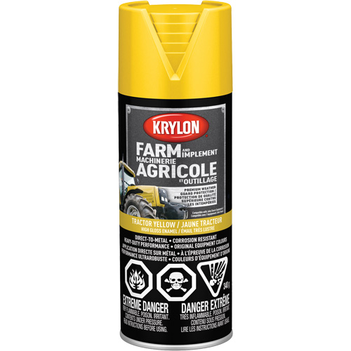 Peinture en a&eacute;rosol pour la ferme et l'&eacute;quipement, Jaune John Deere, Tr&egrave;s brillant, 12 oz, Canette a&eacute;rosol St. Lawrence Industrial & Safety Supply