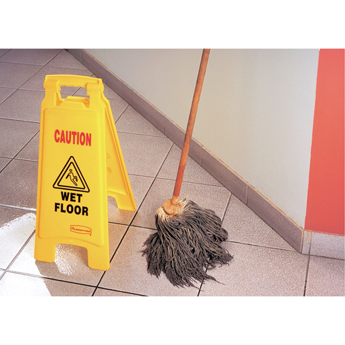 Panneaux d'avertissement de plancher mouill&eacute;, Anglais avec pictogramme St. Lawrence Industrial & Safety Supply