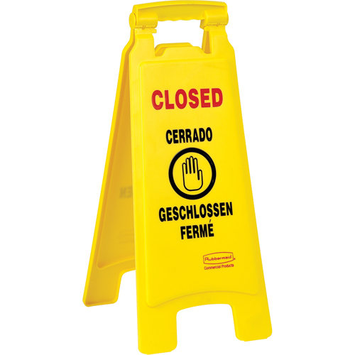 Closed Safety Signs, Quadrilingual with Pictogram St. Lawrence Industrial & Safety Supply