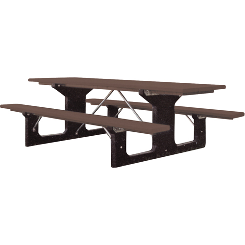 Tables de pique-nique en plastique recycl&eacute;, 6' lo x 61-1/2" la, Brun St. Lawrence Industrial & Safety Supply