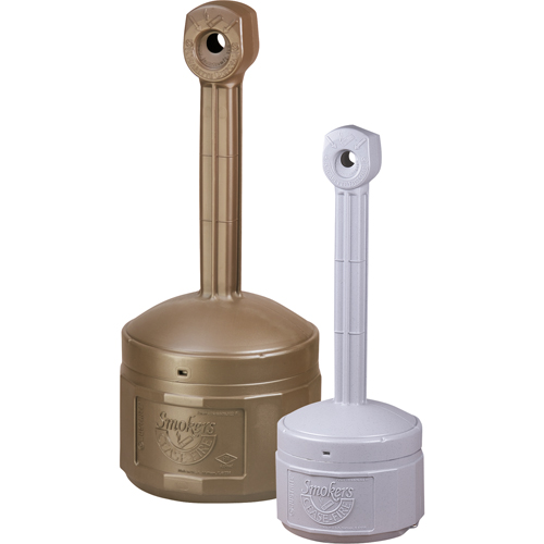 Smokers Cease-Fire&reg; Cigarette Butt Receptacle, Free-Standing, Plastic, 4 US gal. Capacity, 38-1/2" Height St. Lawrence Industrial & Safety Supply
