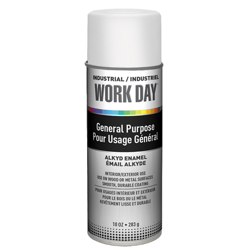 Industrial Work Day Paint, White, Gloss, 10 oz., Aerosol Can St. Lawrence Industrial & Safety Supply