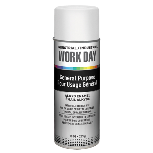 Peinture industrielle Work Day, Blanc, Tr&egrave;s mat, 10 oz, Canette a&eacute;rosol St. Lawrence Industrial & Safety Supply