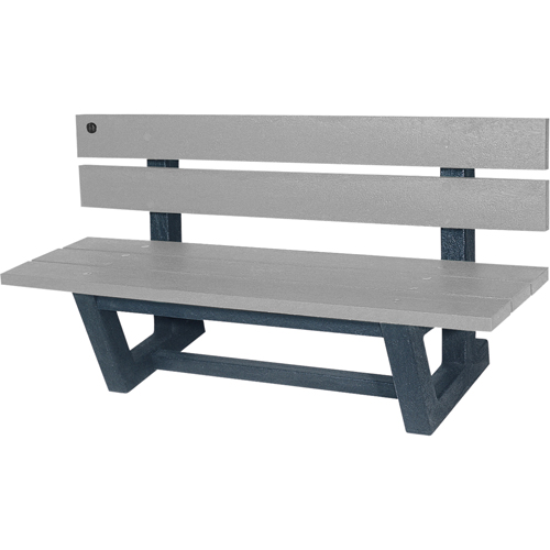 Outdoor Park Benches, Recycled Plastic, 60" L x 17" W x 17" H, Grey St. Lawrence Industrial & Safety Supply