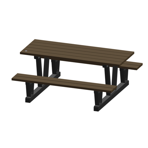 Tables de pique-nique d'ext&eacute;rieur en plastique recycl&eacute;, 72" lo x 60-5/16" la, Noyer St. Lawrence Industrial & Safety Supply