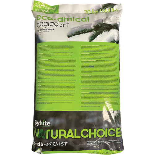 Natural Choice Ice Melters, Bag, 44 lbs.(20 kg), -26°C (-14.8°F) Melting Point St. Lawrence Industrial & Safety Supply