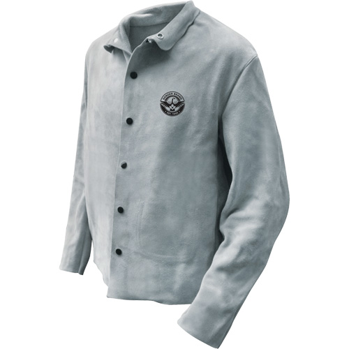 Veste de soudeur, Cuir, T-Grand, Gris St. Lawrence Industrial & Safety Supply