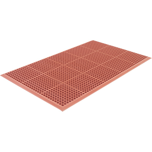Tapis de s&eacute;rie Competitor, &agrave; fentes, 3' x 5' x 7/8", Orange, Caoutchouc naturel St. Lawrence Industrial & Safety Supply