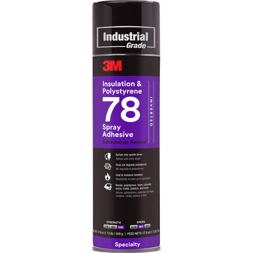 Polystyrene Foam Insulation 78 Spray Adhesive, 24 oz., Aerosol Can, Clear St. Lawrence Industrial & Safety Supply