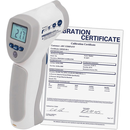 Thermom&egrave;tre &agrave; infrarouge alimentaire avec certificat de calibration, -4°- 392° F ( -20° - 200° C )/-58°- 4° F ( -50° - -20° C ), 8:1, &eacute;missivit&eacute; Fixe St. Lawrence Industrial & Safety Supply