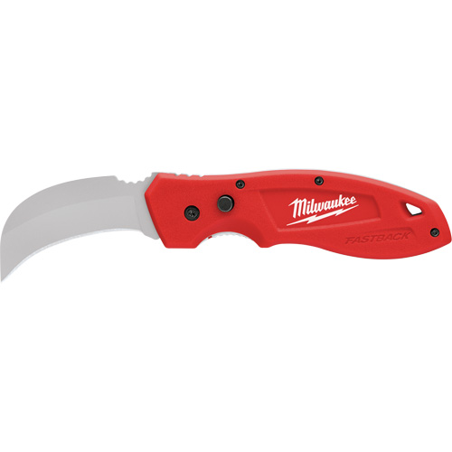 FastBack Hawk Bill Folding Knife, 2-1/4" Blade, Stainless Steel Blade, Plastic Handle St. Lawrence Industrial & Safety Supply