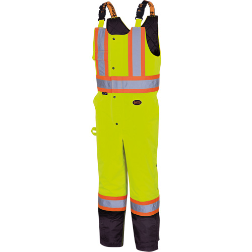 5041BB Pantalon &agrave; bretelles matelass&eacute; imperm&eacute;able, Polyester, Grand, Jaune lime haute visibilit&eacute; St. Lawrence Industrial & Safety Supply