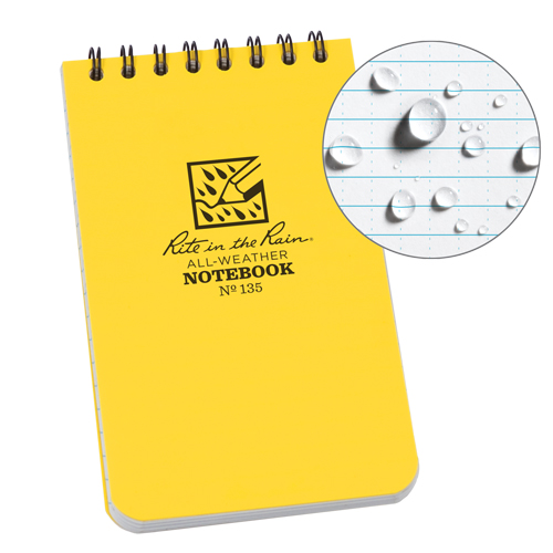 Pocket Top-Spiral Notebook, Soft Cover, Yellow, 100 Pages, 3" W x 5" L St. Lawrence Industrial & Safety Supply