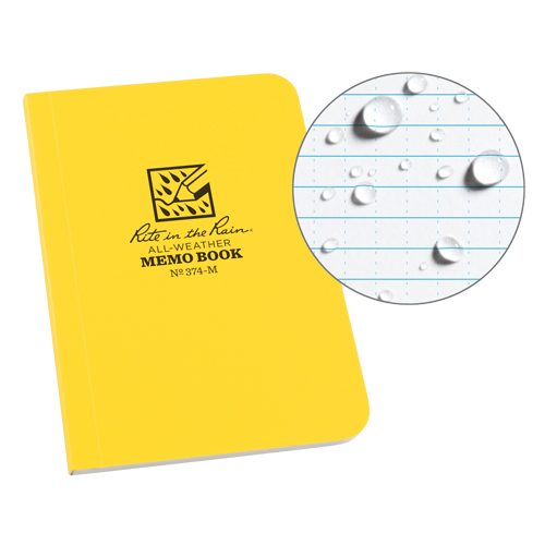 Livre m&eacute;mo, Couverture souple, Jaune, 112 Pages, 3-1/2" , 5"  St. Lawrence Industrial & Safety Supply