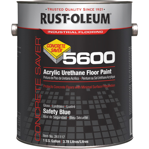 Concrete Saver 5600 System Acrylic Floor Paint, 1 gal., Water-Based, Gloss, Blue St. Lawrence Industrial & Safety Supply