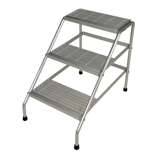 Escabeau en aluminium, 3 marches, 34-9/16" x 22-13/16" x Hauteur 30" St. Lawrence Industrial & Safety Supply