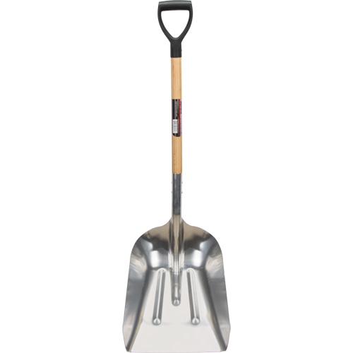 Scoop Shovel, Wood, Aluminum Blade, D-Grip Handle, 24-1/2" Length St. Lawrence Industrial & Safety Supply