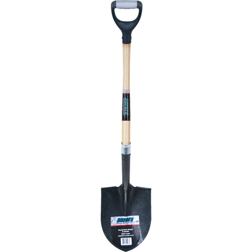 Heavy-Duty Round Point Shovel, Carbon Steel Blade, Hardwood, D-Grip Handle St. Lawrence Industrial & Safety Supply