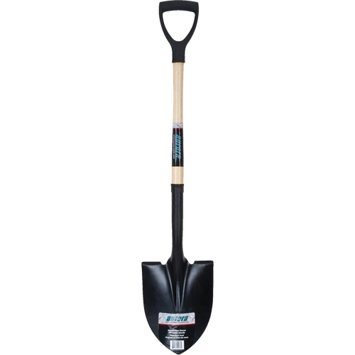 Round Point Shovel, Tempered Steel Blade, Hardwood, D-Grip Handle St. Lawrence Industrial & Safety Supply