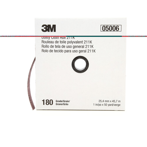 Utility Roll 211K, Aluminum Oxide, 1" W x 150' L, 180 Grit St. Lawrence Industrial & Safety Supply