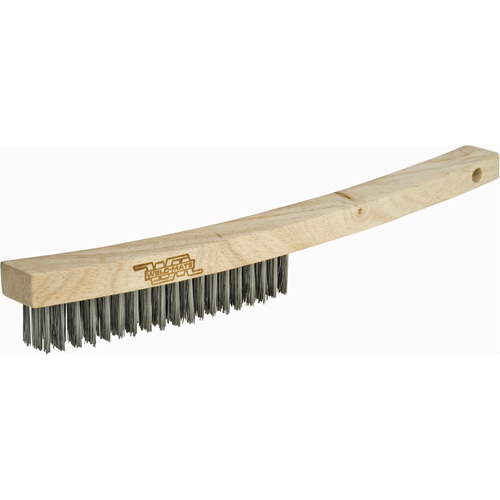 Long Handle Industrial-Duty Scratch Brush, Carbon Steel, 3 x 19 Wire Rows, 13-3/4" Long St. Lawrence Industrial & Safety Supply
