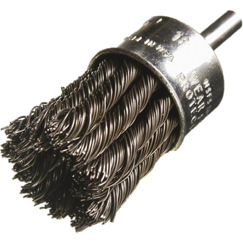 Brosses mont&eacute;es &agrave; fils nou&eacute;s, 1/2" dia., dia. Des fils 0,014", Tige 1/4" St. Lawrence Industrial & Safety Supply