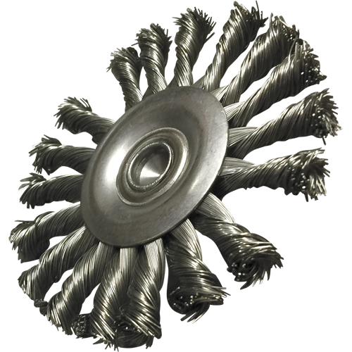 Brosses mont&eacute;es &agrave; fils nou&eacute;s circulaires, 3-1/2" dia., dia. Des fils 0,014", Tige 1/4" St. Lawrence Industrial & Safety Supply