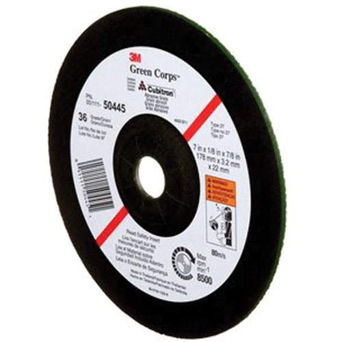 Green Corps Depressed Centre Wheel, 7" x 1/8", 7/8" Arbor, Ceramic, Type 27 St. Lawrence Industrial & Safety Supply