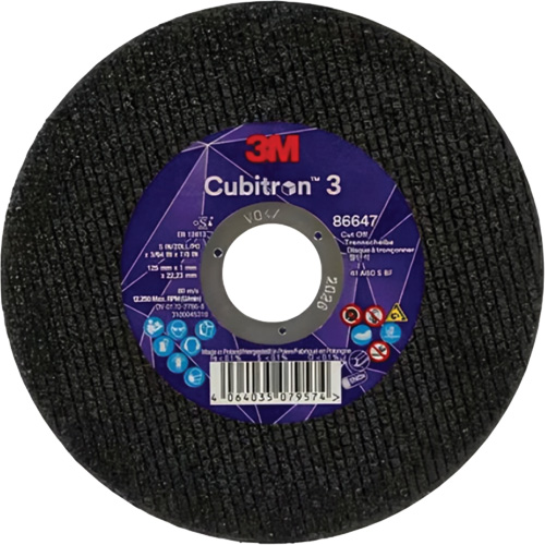 Cubitron 3 Cutting Disc, 5" x 9/32", 3/8" Arbor, Type 41 St. Lawrence Industrial & Safety Supply