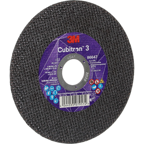 Cubitron 3 Cutting Disc, 5" x 9/32", 3/8" Arbor, Type 41 St. Lawrence Industrial & Safety Supply