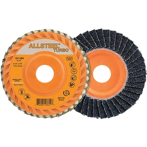 Disque &agrave; lamelles Turbo ALLSTEEL, 4-1/2" x 5/8"-11, Grain 60, Alumine de zirconium St. Lawrence Industrial & Safety Supply