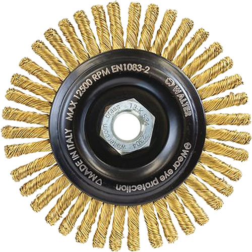 Brosse m&eacute;tallique &agrave; touret sans cr&eacute;ation d'&eacute;tincelles, 5" dia. x 5/8"-11 arbre St. Lawrence Industrial & Safety Supply