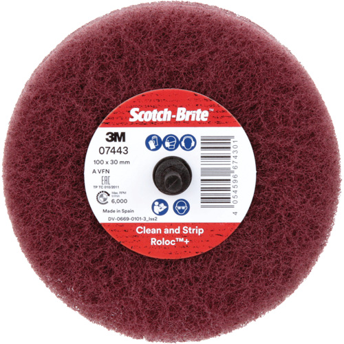 Scotch-Brite Roloc Plus General Purpose Scuffing Wheel, 4" Dia. St. Lawrence Industrial & Safety Supply