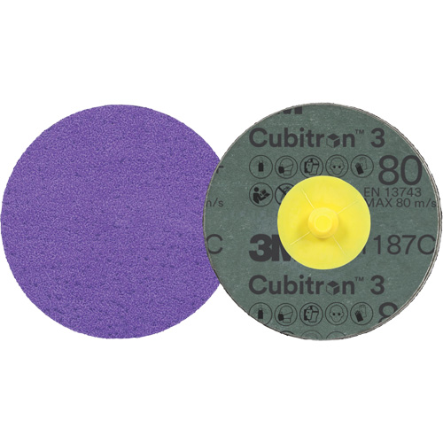 Disque en fibre Roloc Cubitron 3, 4" dia., Grain 80+, C&eacute;ramique St. Lawrence Industrial & Safety Supply